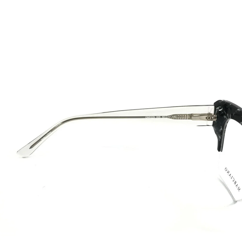 Marciano Eyeglasses Frames GM0329 005 Black Silver Marble Oversized 50-17-140